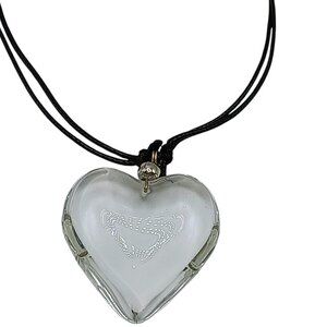 Unisex Heart Necklace, Quartz Crystal, Handmade